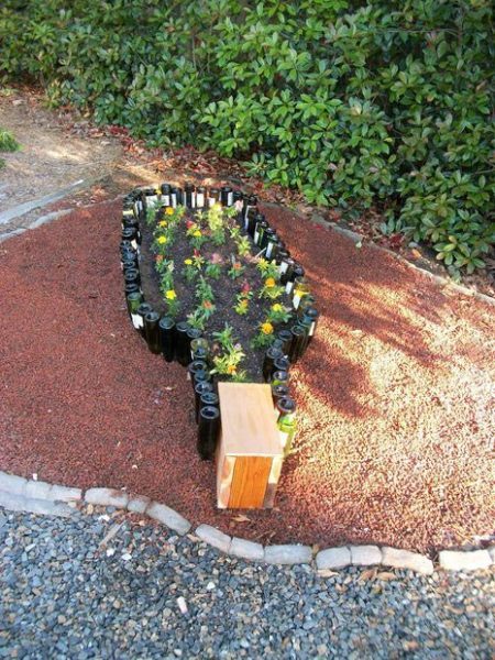 how to recycle wine bottles for the garden