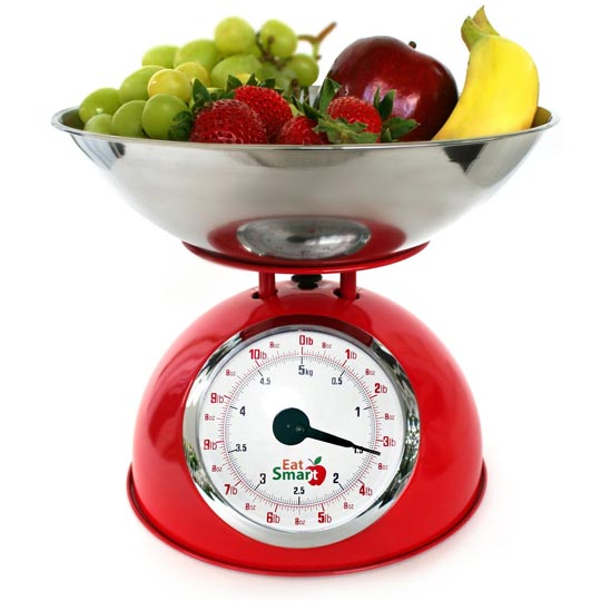 Retro kitchen scale - red