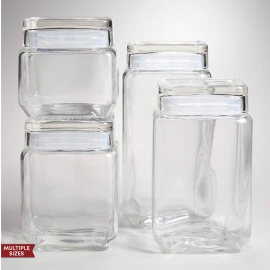 stackable glass jars