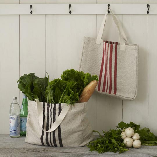 stripped tote bag
