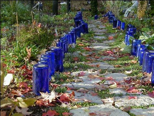 wine bottle garden ideas