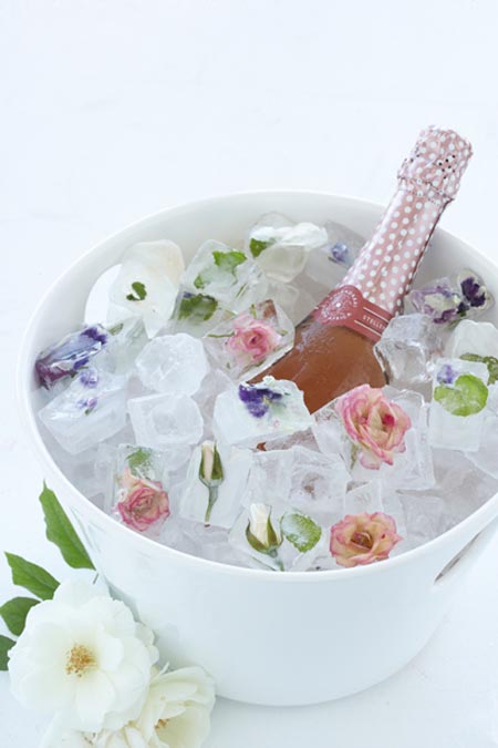 summer flower ice cubes engagement party