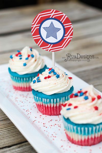 4th july Patriotic Cupcakes