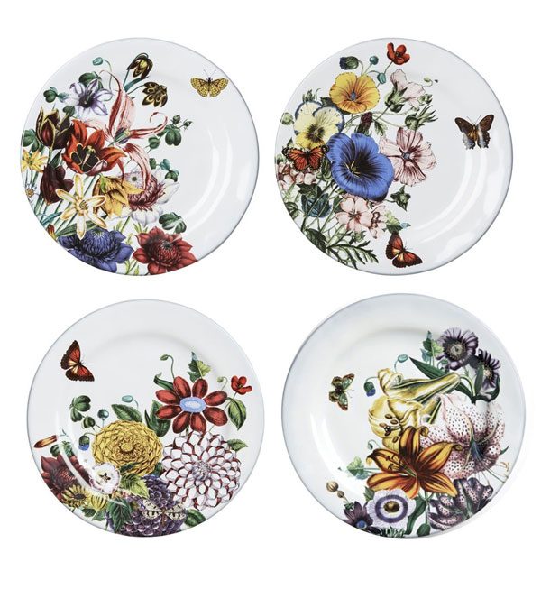 Flowers-Party-Plates-Set-of-Four