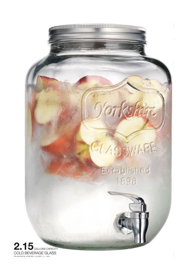 Glass Drink Dispenser, Large Capacity Preservation Pot , Clear