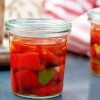 Canning Mini Red Bell Peppers with Garlic and Basil thumbnail