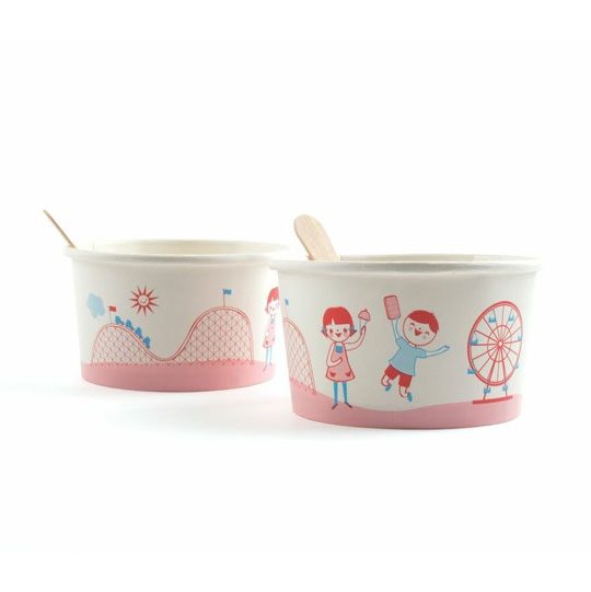 Vintage Style Ice Cream Cups