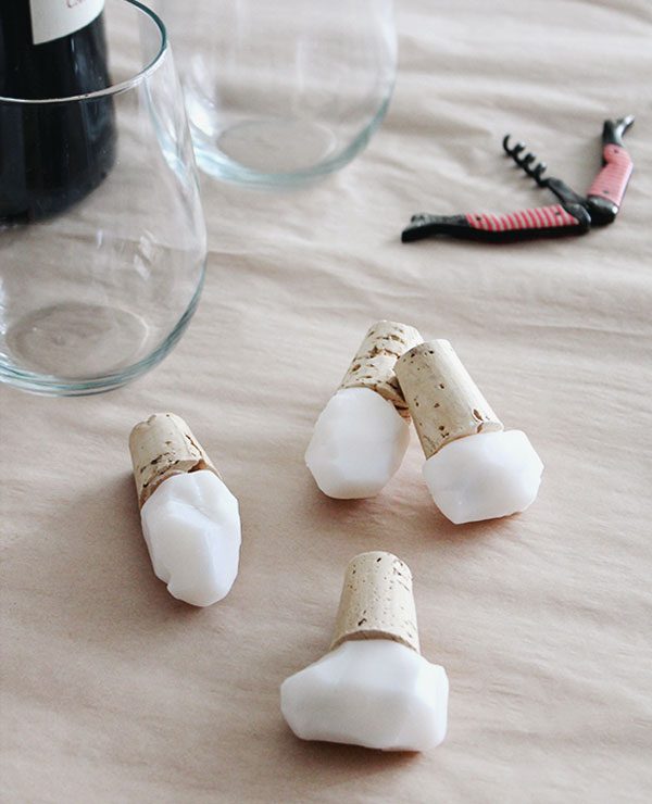 diy faux gem wine stoppers