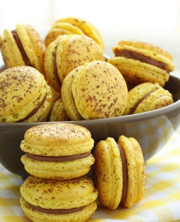 Passion Fruit & Chocolate Macarons