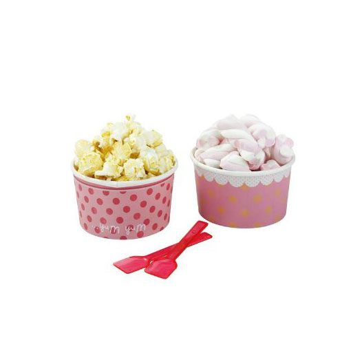 pink ice cream cups