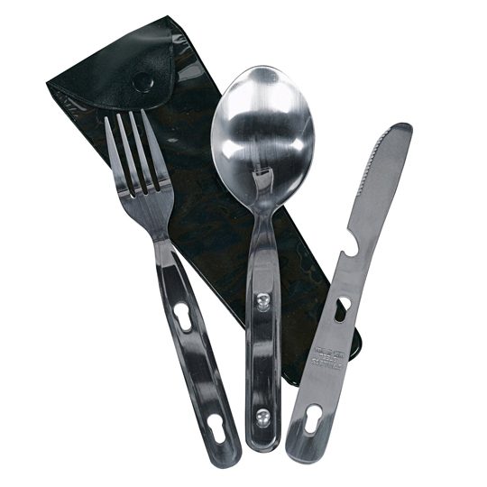 satinless camping flatware set