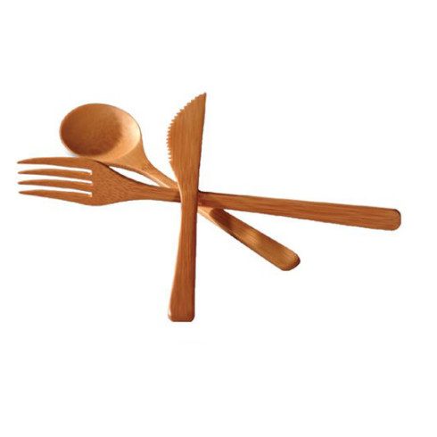 wooden party flatware