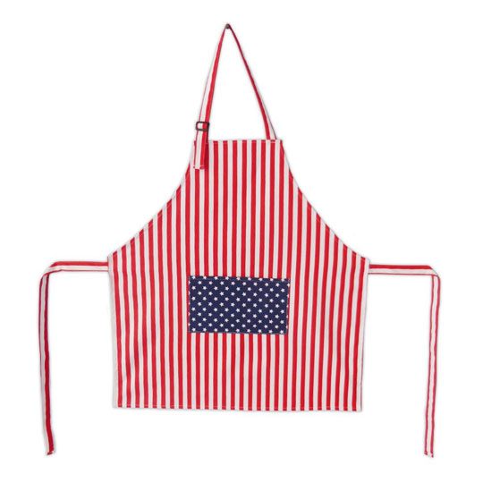 American Flag Kitchen Bib Apron with Pocket