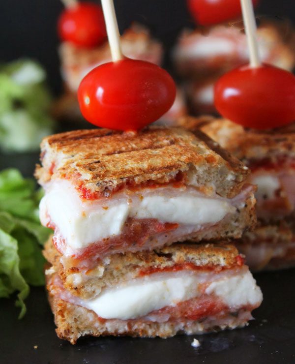 Toasted Bacon,Tomato & Mozzarella Sandwiches