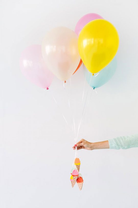 DIY Ice Cream Cone Balloon Weights