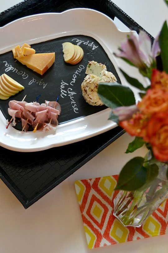 DIY chalkboard serving platter