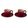 Le Creuset Stoneware Set of 2 Espresso Cups and Saucers thumbnail