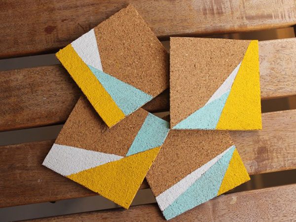 Painted Cork Coasters diy