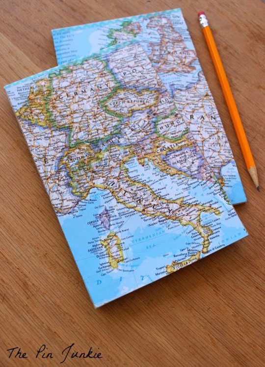 Vintage Map travel Journal DIY