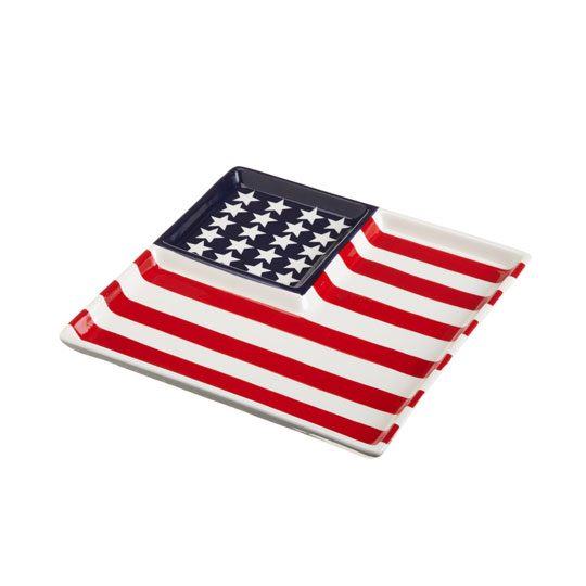 american flag Ceramic Sectional Platter
