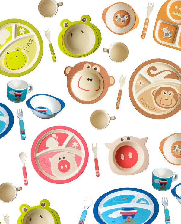 bamboo dishware set for kids