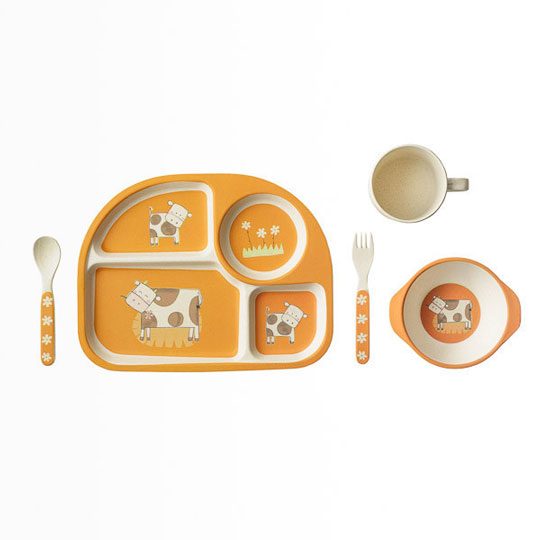 bamboo kids dishware set