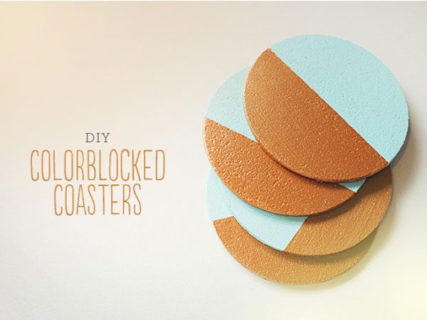 diy colorblocked coasters