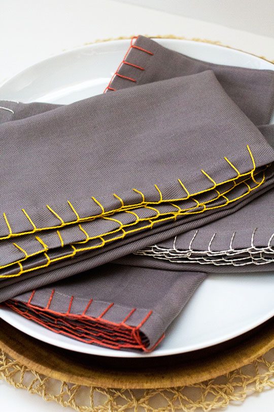 diy stitched napkins