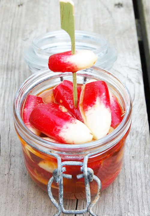 Spicy Pickled Radishes with Ginger