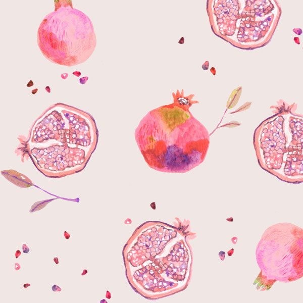 miji lee pomegranate pattern print