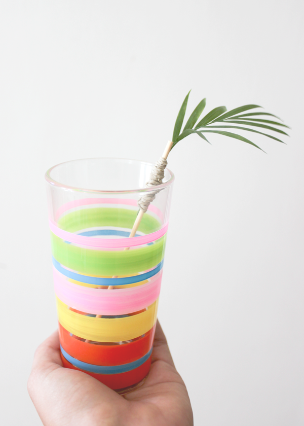 palm frond cocktail stirrers- diy