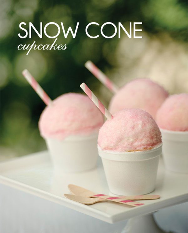 snow cone cupcakes