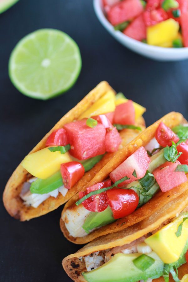 tacos with Soaked Watermelon Salsa
