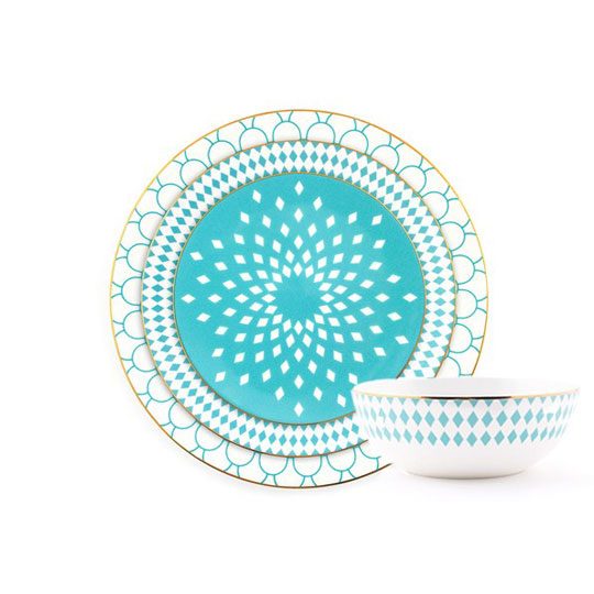 zermat turquoise dinner set collection