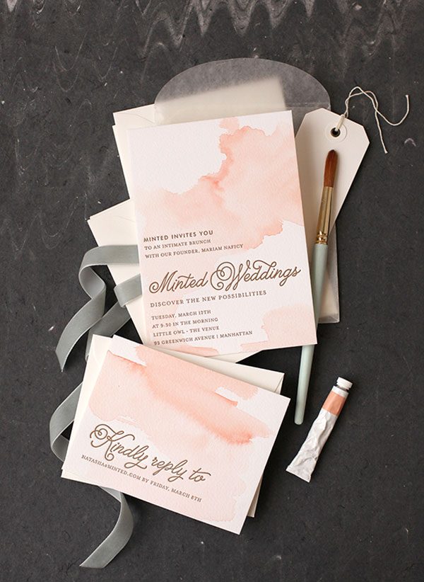 DIY WATERCOLORED LETTERPRESS INVITES