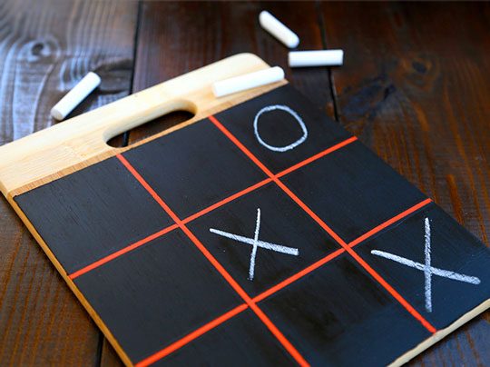 DIY tic tac toe cutting board