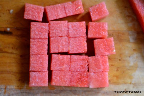 diced watermelon