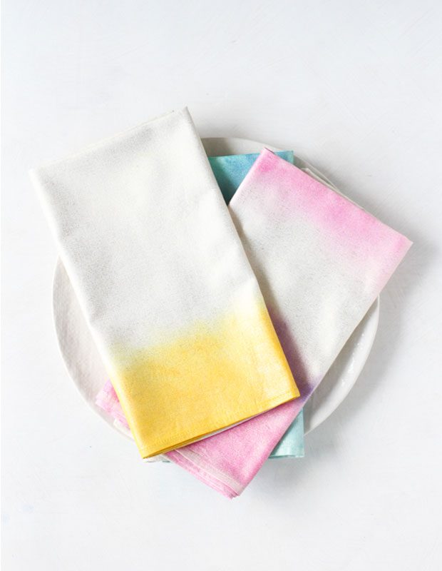 diy watercolor napkins
