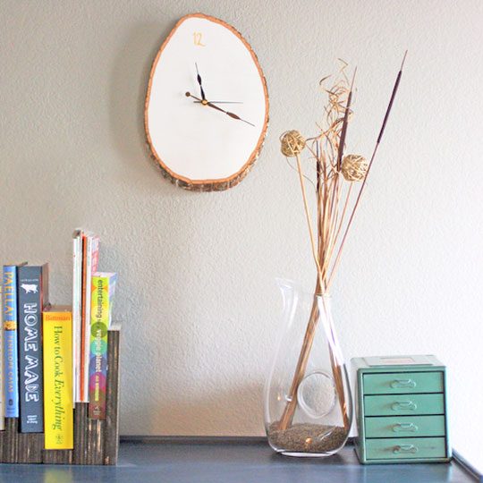 diy woodslab clock