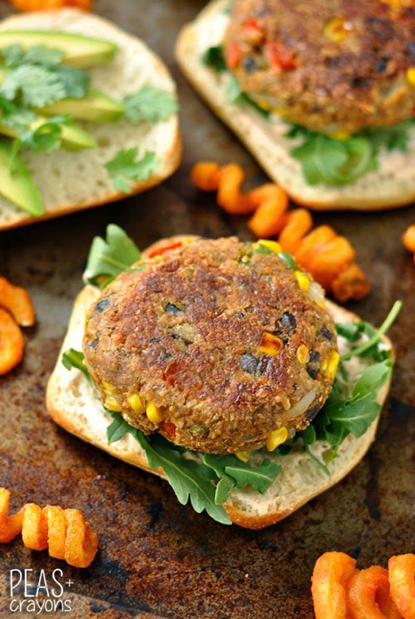 homemade taco vegetarian burgers