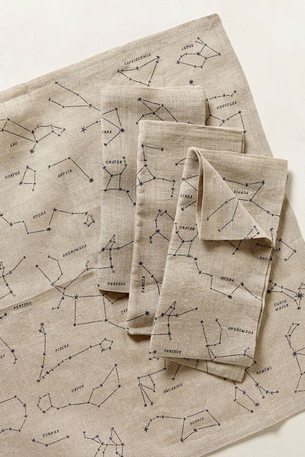 sky map linen napkins