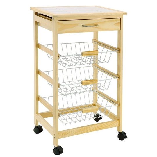 3 Baskets Kitchen Cart