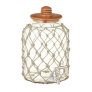Casual Glass Beverage Dispenser with Nautical Knotted Rope Wrap thumbnail