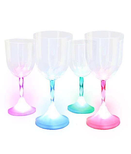 LED Light Up Flashing Wine Glasses