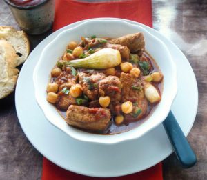 Spicy Pork Stew with Chickpeas and Scallion