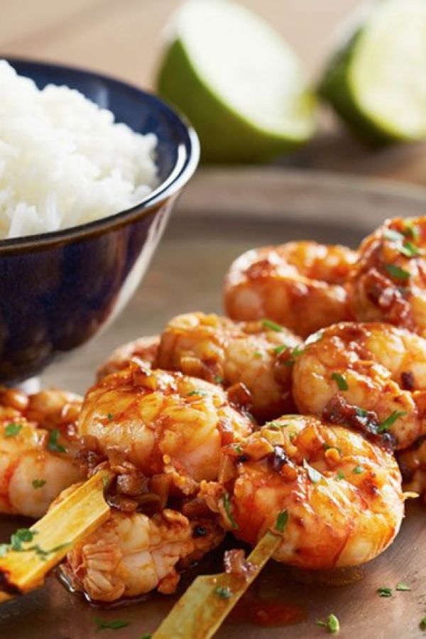Marinated Tandoori Shrimp Skewers - #recipe by #eatwell101 - https://www.eatwell101.com/marinated-tandoori-shrimp-skewers-recipe