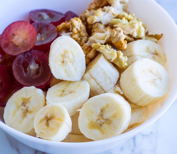 Grape, Walnut, Banana Breakfast Bowl