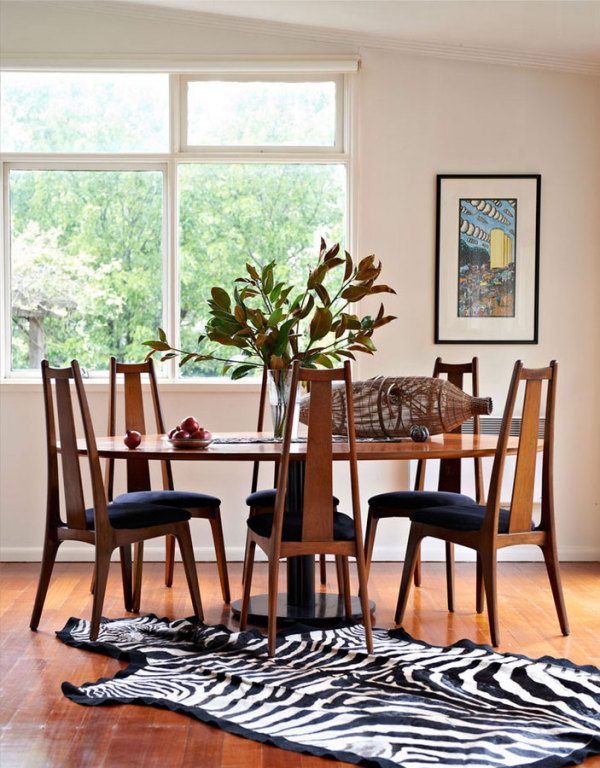 black white zebra rug