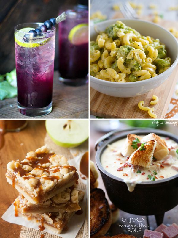 Tuscan Broccoli Mac and Cheese & Blueberry Lavender Fizz