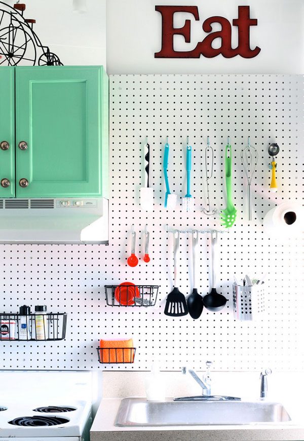 kitchen pegboard organization